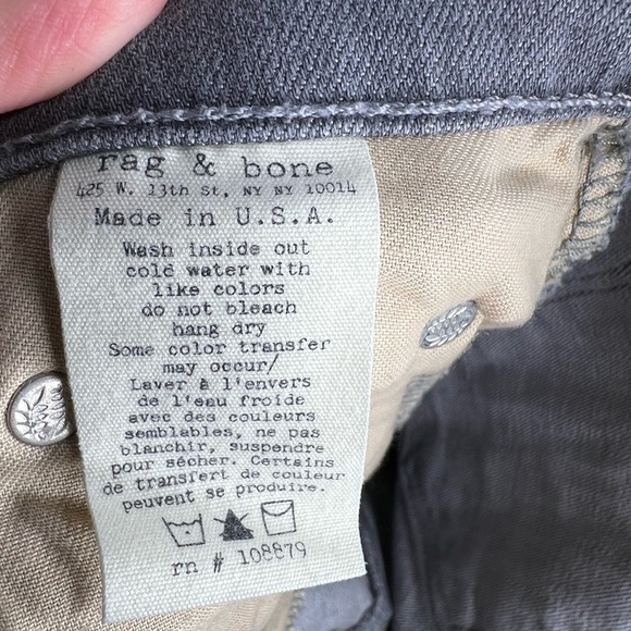 Rag & Bone / Jean Women’s 26 Buxton Gray Skinny Jeans Denim 2 W1502K120 - Picture 10 of 16